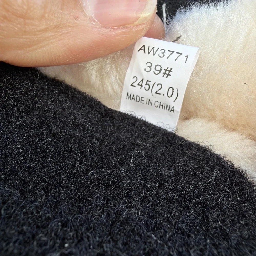 Hobibear Snow Boots Black/Gray Design‎ Faux Fur Lined US Side 8.5 M